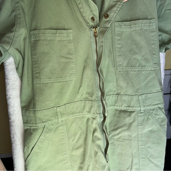 Big Bud Press Sage Green Unisex Jumpsuit Coverall Short Sleeve 3XL Wide Leg Boho - Picture 10 of 11